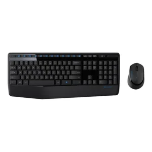 Combo Teclado Mouse Logitech MK345, RF inalámbrico, Universal, QWERTY, Batería, Negro, Azul