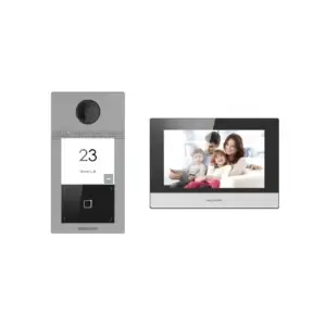 Kit VideoPortero Hikvisión DS-KIS604-P, IP, PoE, HD, 2MP, WIFI, IP65, IK08