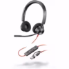 Audífonos Poly Blackwire 3320, Certificación Ms Teams, USB-C, Adaptador USB-A