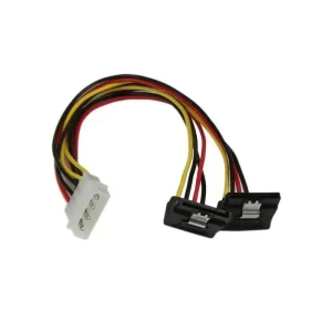 Cable Adaptador StarTech.com PYO2LP4LSATR Divisor 4 Pines a Doble SATA 30 cm Ángulo Derecho