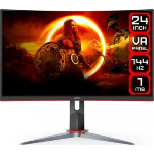Monitor Gamer AOC C24G2 Curvo 23.6" VA, Full HD, 165Hz, 1ms, D-Port+HDMI+VGA, Vesa