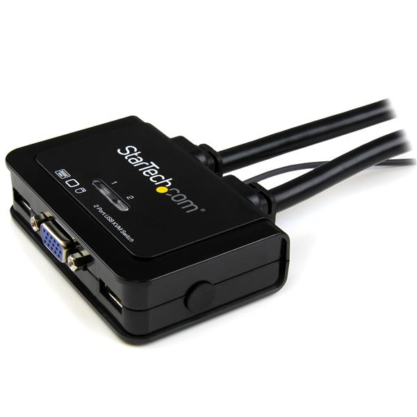 Switch Conmutador KVM StarTech de Cable, con 2 Puertos VGA USB Alimentado por USB con Interruptor Remoto - Imagen 3