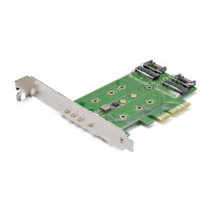 Tarjeta adaptadora StarTech PCI Express 3 Puertos M2 para SSD, 2x SSD SATA M2, 1x SSD M2 PCIe/NVMe