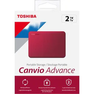 Disco Externo Toshiba Canvio Advance 2TB, USB 3.0, Mac/PC, rojo