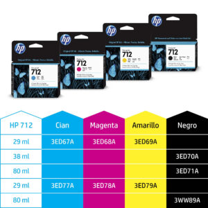 Tinta HP 712 Cian 29ml ORIGINAL