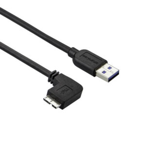 Cable 0,5m MicroUSB3 acodado izquierdo