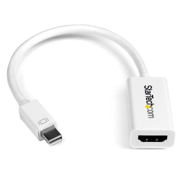 Cable StarTech.com Conversor de Vídeo Mini DisplayPort a HDMI con Audio MDP2HD4KSW 4K @ 30Hz Blanco (MDP2HD4KSW) - Imagen 2