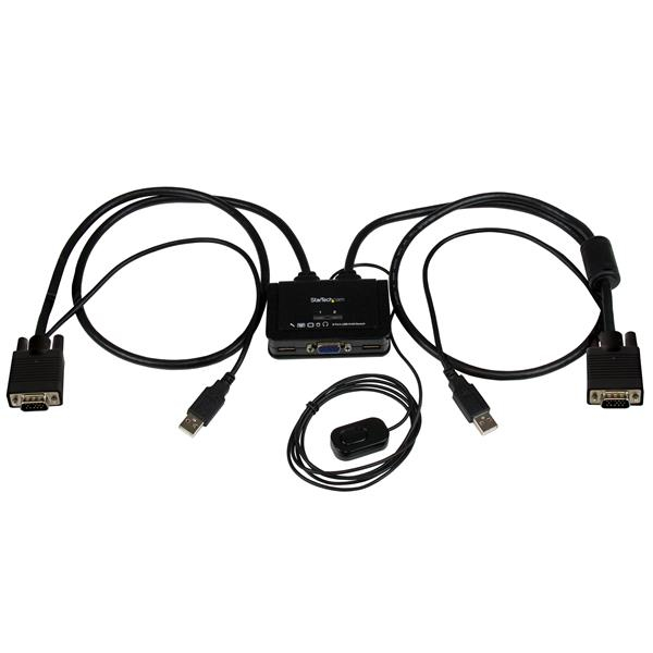 Switch Conmutador KVM StarTech de Cable, con 2 Puertos VGA USB Alimentado por USB con Interruptor Remoto - Imagen 7