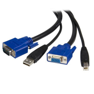 Cable KVM StarTech 1,8m Todo en Uno, VGA, USB A, USB B, HD15, 6ft Pies, 2 en 1