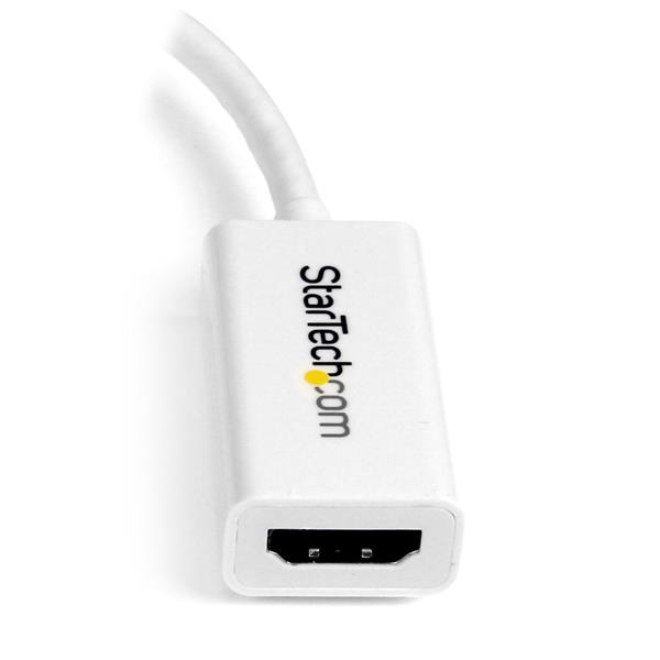 Cable StarTech.com Conversor de Vídeo Mini DisplayPort a HDMI con Audio MDP2HD4KSW 4K @ 30Hz Blanco (MDP2HD4KSW) - Imagen 4