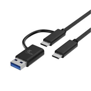 Cable USB-C Macho a USB-C Macho con Adaptador Dongle USB-A