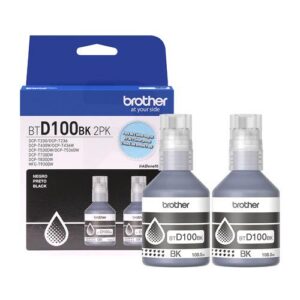 Pack 2 Botellas de tinta Brother BTD100BK2PK Negro ORIGINAL