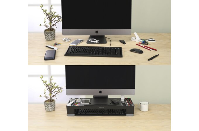 Base para monitor Kensington K58300WW, altura ajustable, con organización Space Saving, hasta 27" - Imagen 10