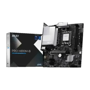 Placa Madre MSI PRO H810M-B, LGA 1851, Micro-ATX, DDR5 hasta 6400+ MHz (OC), PCIe 4.0, M.2x4, USB 3.2, HDMI, VGA