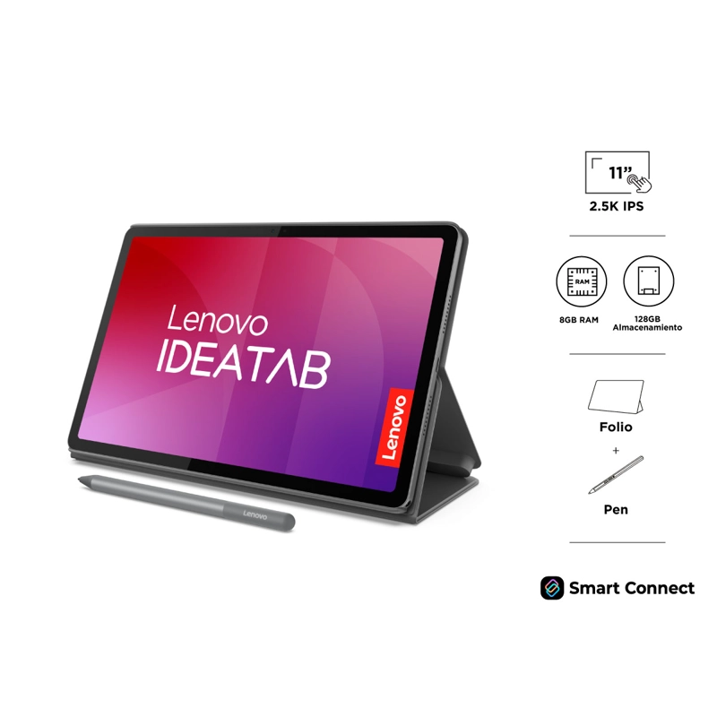 Tablet Lenovo IdeaTab 11" 2K (MediaTek Dimensity 6300) 8GB RAM 128GB internos Wifi + Folio + Pen, Luna Grey - Imagen 7