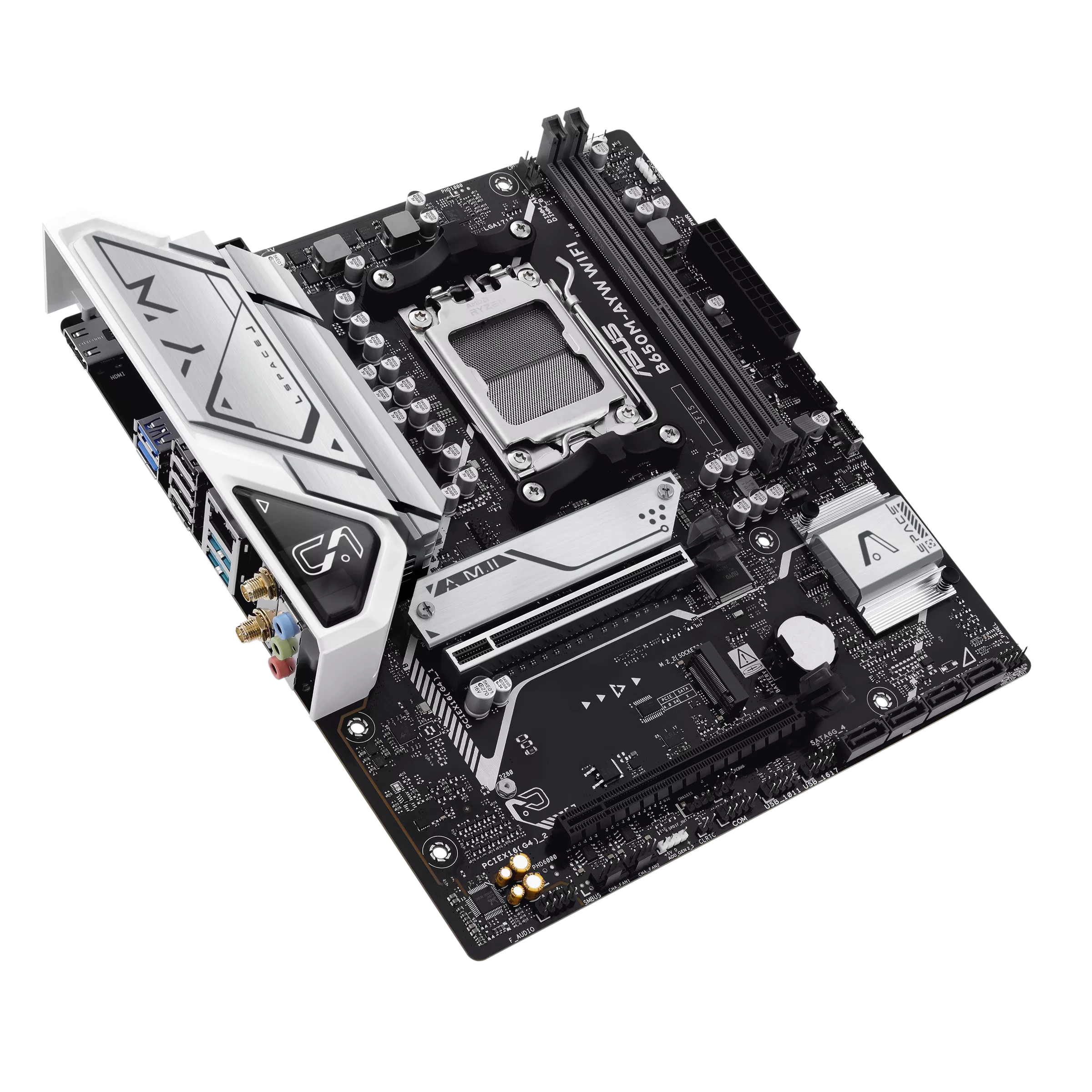 Placa Madre ASUS B650M-AYW WiFi, Socket AM5, 2x DDR5, 2x NVMe, Wi-Fi 6, 2.5 GbE, Micro-ATX - Imagen 5