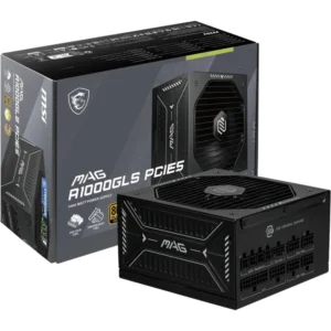 Fuente de Poder MSI MAG A1000GLS PCIE5 1000W ATX 3.1 PCIe 5.1 Full Modular 80 Plus Gold Gaming PSU