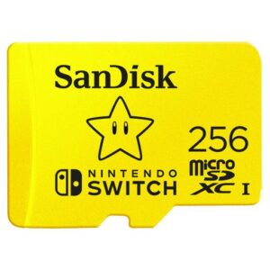 Tarjeta de Memoria microSD SanDisk para Nintendo Switch 256GB, Lectura 100MB/s, Escritura 90MB/s