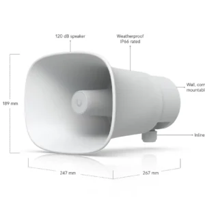 Parlante Ubiquiti UP-AI-Horn-Speaker-W Altavoz de Bocina con IA, PoE