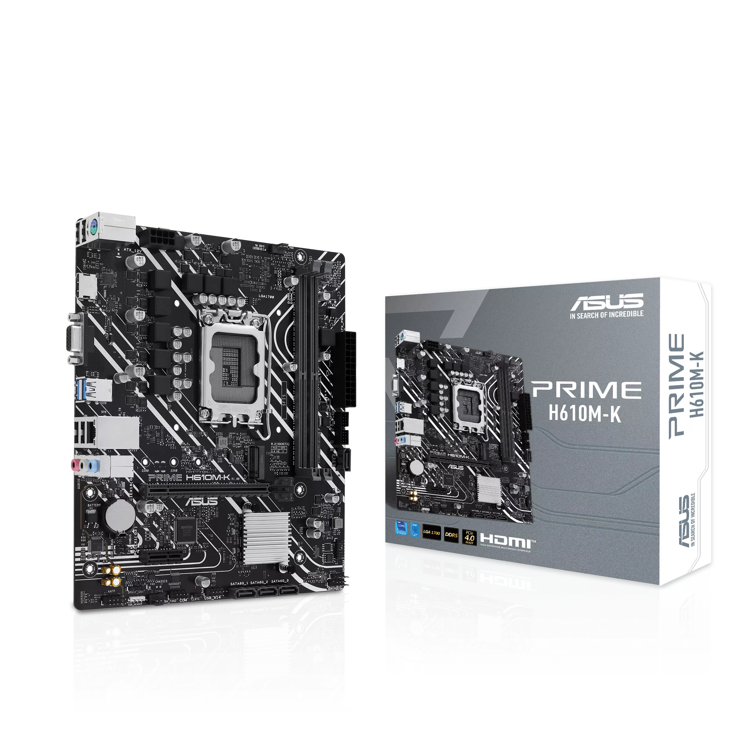 Placa Madre ASUS PRIME H610M-K, Socket LGA1700, 2x DDR5, VGA, HDMI, M.2, 4xSATA, Micro-ATX - Imagen 7