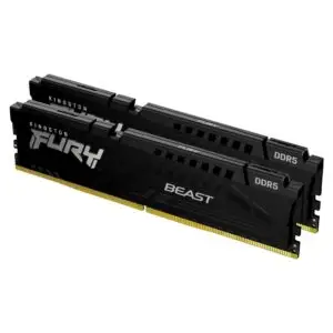 Kit de Memoria RAM Kingston FURY Beast 64GB (2x32GB) DDR5 6400MT/s CL32, Disipador Térmico Black, Intel XMP 3.0 / AMD EXPO, On-Die ECC DIMM