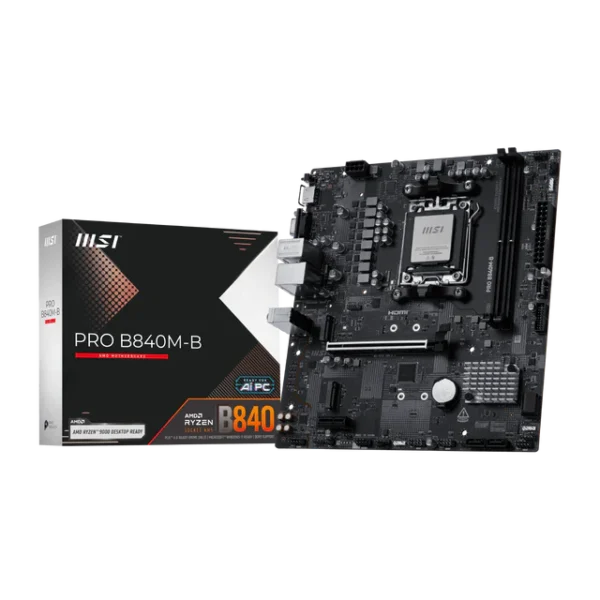 Placa Madre MSI PRO B840M-B Socket AMD AM5, 2xDDR5 2xM.2 PCIe 4.0, 4xSATA, HDMI, Micro-ATX