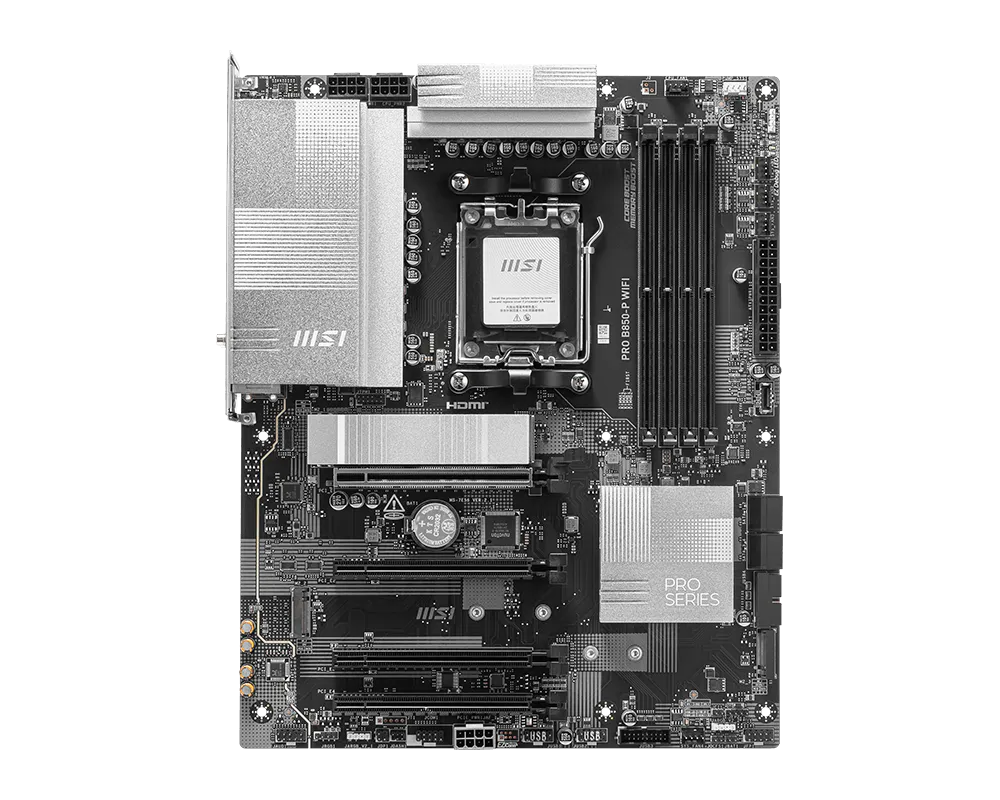 Placa Madre MSI PRO B850-P WIFI AMD AM5, 4xDDR5, 3xM.2(PCIe 5.0 y 4.0), 4xSATA, HDMI, WiFi7, ATX - Imagen 3