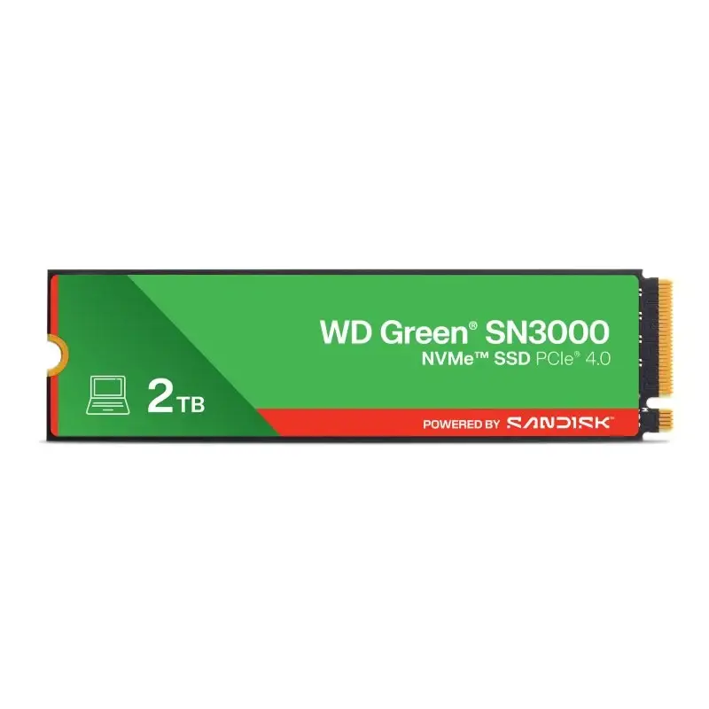 Disco SSD Western Digital Green SN3000 2 TB NVMe PCIe 4.0 M.2 2280 5000MB/s WDS200T4G0E