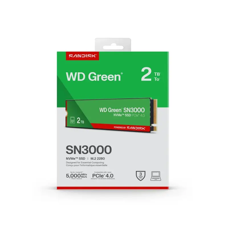 Disco SSD Western Digital Green SN3000 2 TB NVMe PCIe 4.0 M.2 2280 5000MB/s WDS200T4G0E - Imagen 4
