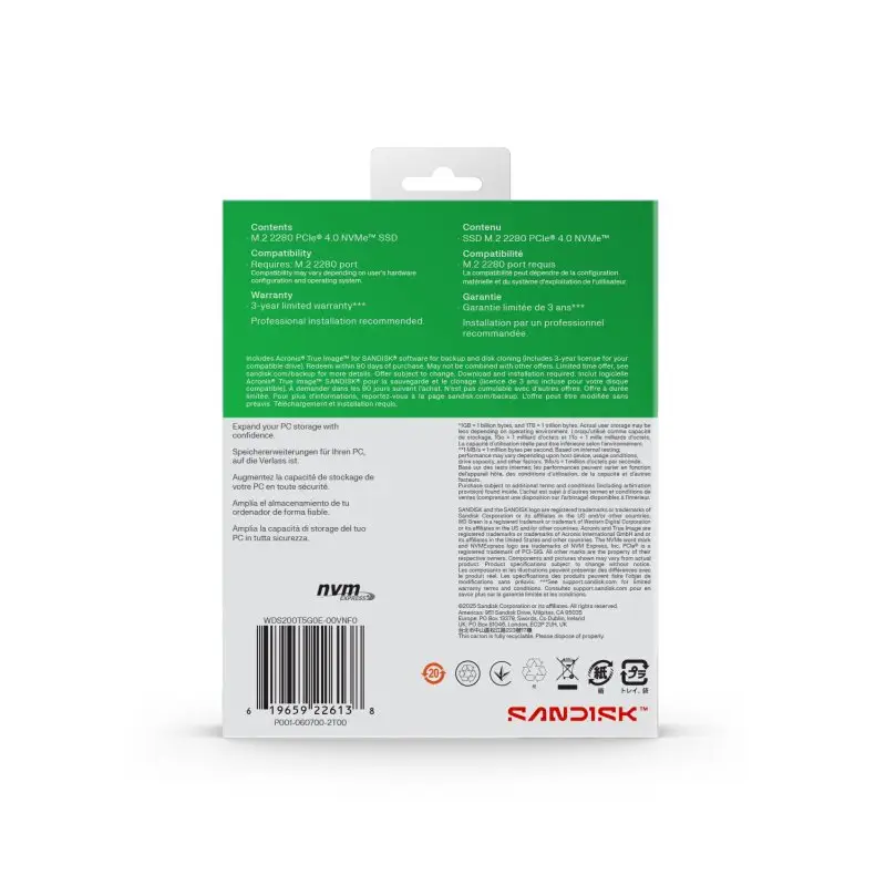 Disco SSD Western Digital Green SN3000 2 TB NVMe PCIe 4.0 M.2 2280 5000MB/s WDS200T4G0E - Imagen 7