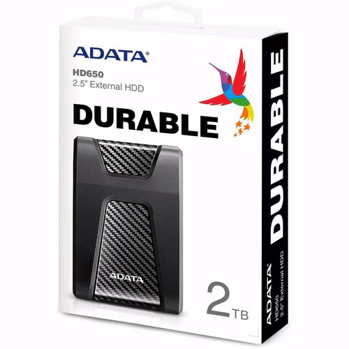 Disco Duro Externo Adata HD650 2TB USB 3.2 Gen1 Negro AES 256-bit AHD650-2TU31-CBK - Imagen 3