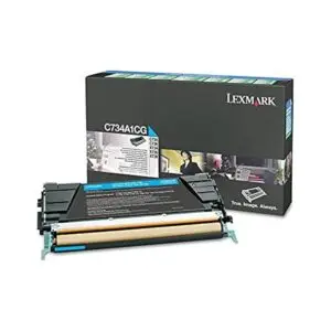 Tóner Lexmark C734A1CG Cian Rendimiento 6.000 Páginas C734A1CG