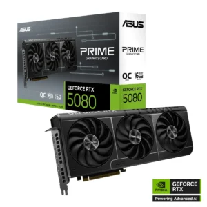 Tarjeta de Video ASUS Prime GeForce RTX 5080 OC Edition 16GB GDDR7, Arquitectura Blackwell 4K/8K, Compatible con Intel/AMD, HDMI 2.1a, DisplayPort 2.1a
