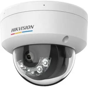 Cámara Domo IP Hikvision DS-2CD1147G3-LIU 4MP (2K) ColorVu 3.0, Smart Hybrid Light, 2.8mm, Exterior IP67, Micrófono, Analítica AcuSense, PoE