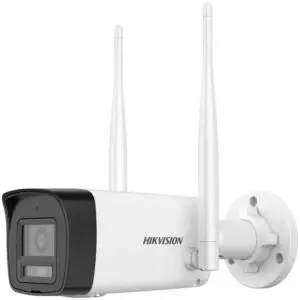 Cámara Bullet IP Hikvision Smart Wi-Fi 4MP (2K) 2.8mm Exterior, Compatible con Kits NVS, Visión Nocturna Dual Light 30mt, Audio Bidireccional, Micro SD 256GB, IP66, DS-2CV1043G2-Lidwf