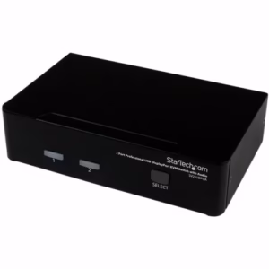 Conmutador KVM StarTech SV231DPUA de 2 Puertos DisplayPort 4K 60Hz, Hub USB 2.0 Integrado, Conmutación de Audio Independiente