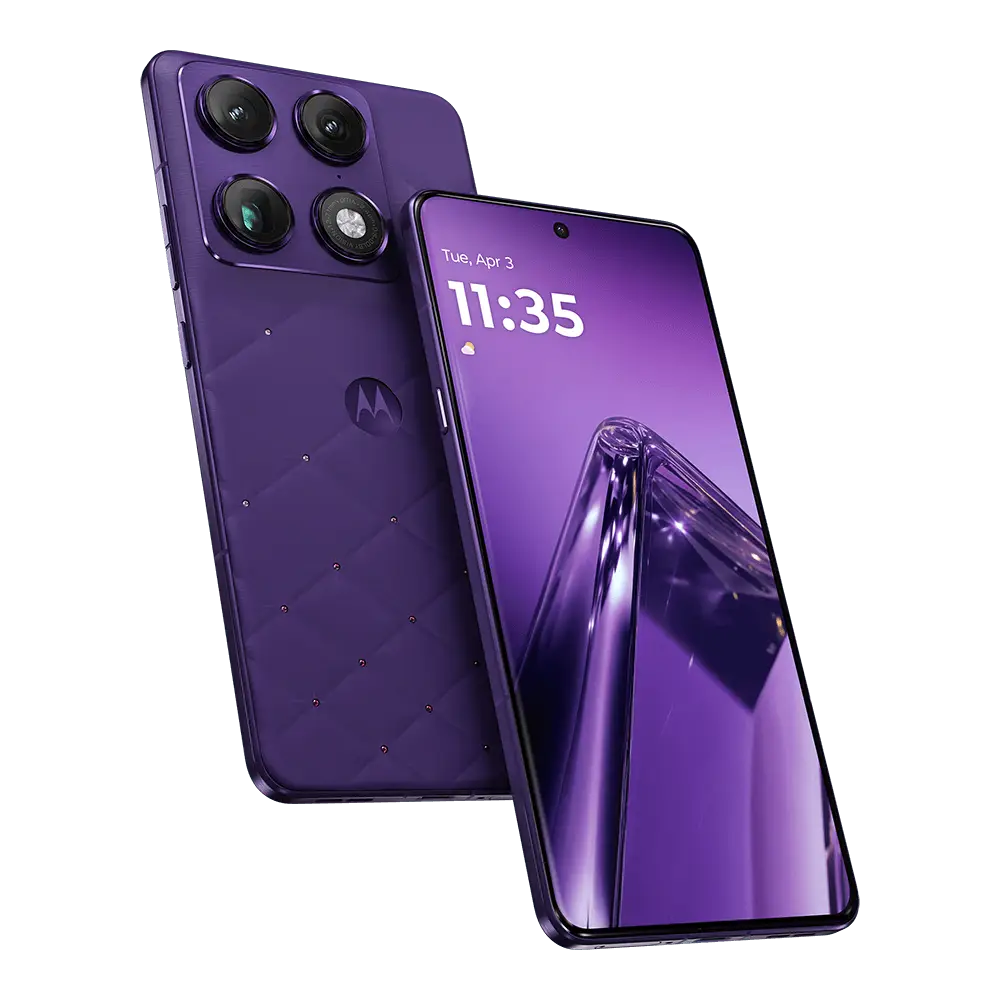 Celular Motorola Signature Swarovski 5G OLED 6.8” 12GB RAM 512GB internos, Pantone Violet Indigo, Brilliant Collection, Cristales Swarovski Incrustados, - Imagen 2