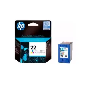 Tinta Original HP 22 Tricolor, Rendimiento 165 Páginas, para HP Deskjet, Officejet y PSC C9352AL