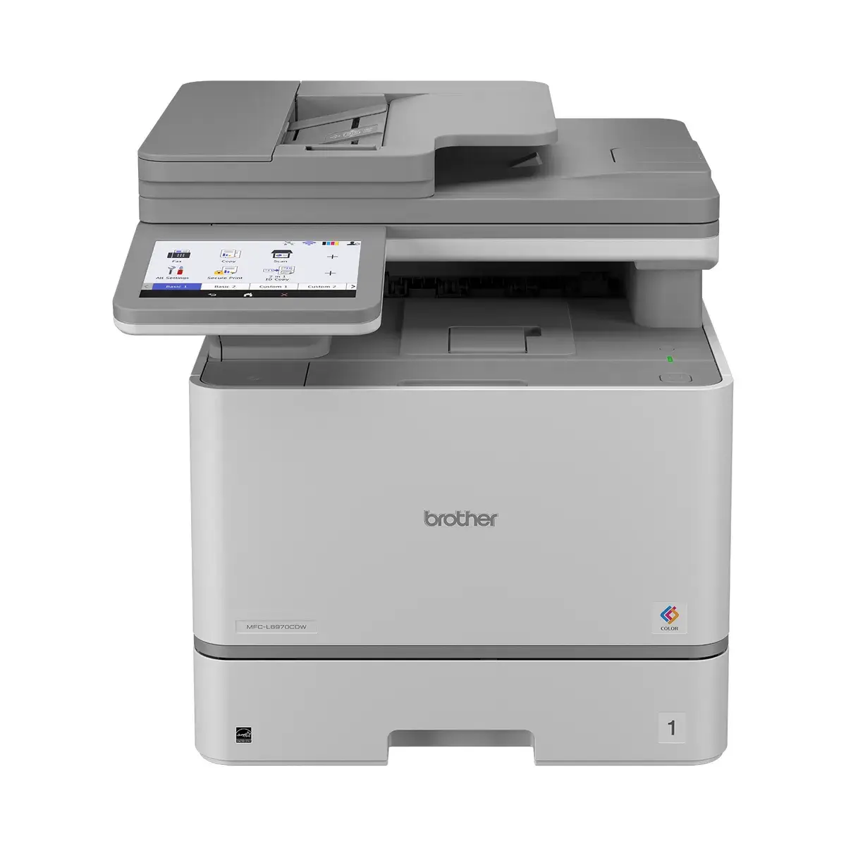 Impresora Multifuncional Láser Color Brother MFC-L8970CDW, 33 ppm, Dúplex Automático, Red Gigabit, Wi-Fi Dual Band, ADF de 80 Hojas con Escaneo Dúplex de Un Solo Paso, Pantalla Táctil de 7"