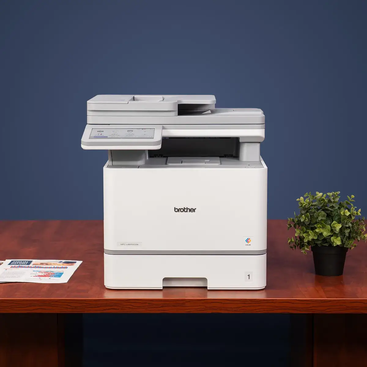 Impresora Multifuncional Láser Color Brother MFC-L8970CDW, 33 ppm, Dúplex Automático, Red Gigabit, Wi-Fi Dual Band, ADF de 80 Hojas con Escaneo Dúplex de Un Solo Paso, Pantalla Táctil de 7" - Imagen 4