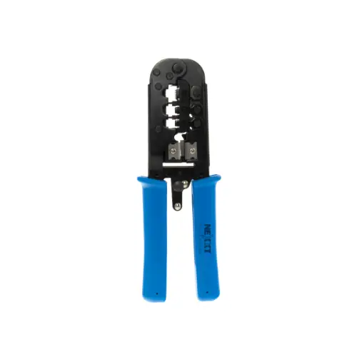 Tenaza Modular Crimpeadora Nexxt Solutions Pro-3S, con Prensa Terminal, Cortador y Pelador de Cables Integrado (PTKCTR3RTST3S)