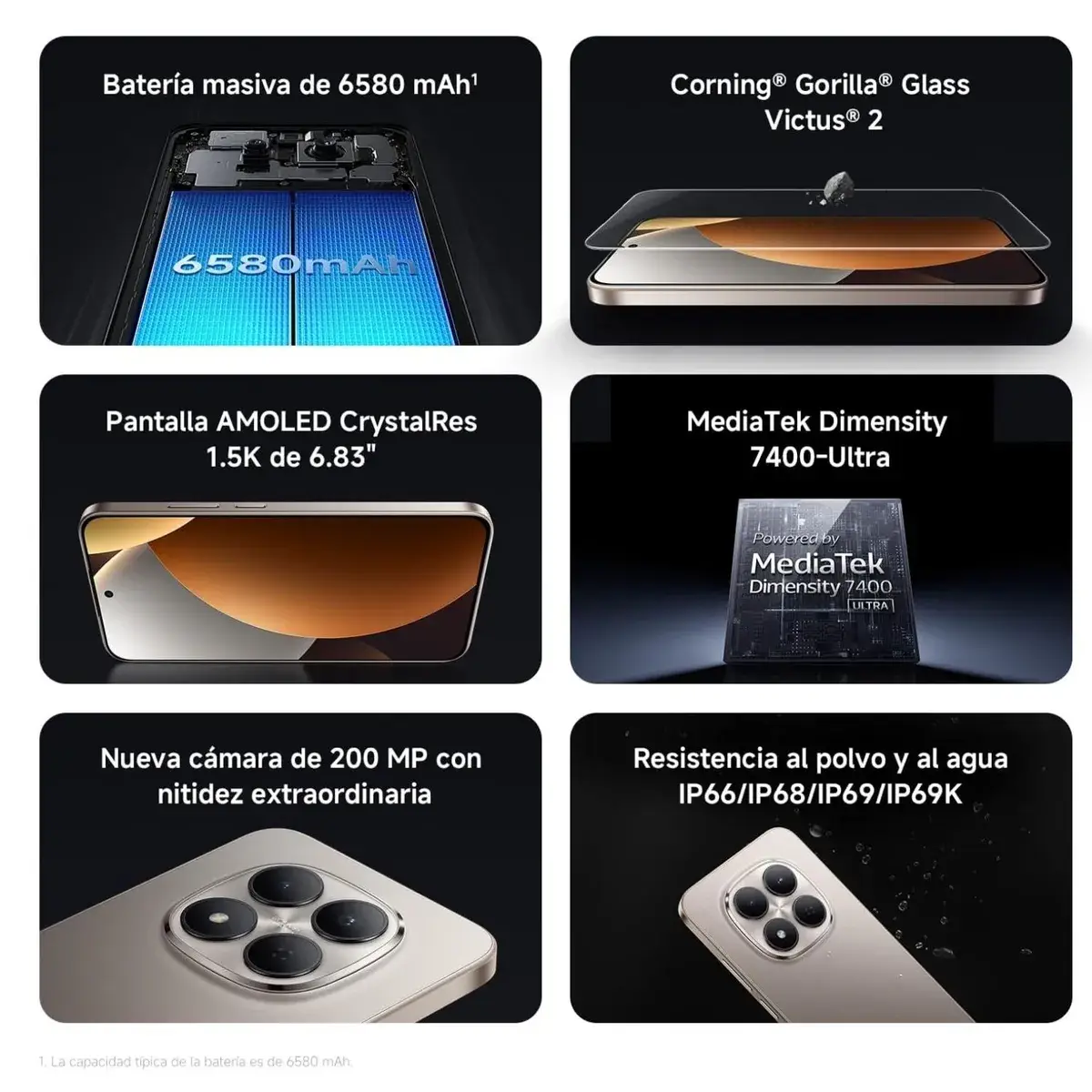 Celular Xiaomi Redmi Note 15 Pro 5G, Pantalla AMOLED 120Hz, Procesador Snapdragon de Última Generación, 8GB RAM, 256GB, Azul - Imagen 4
