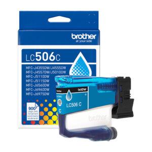 Tinta Brother LC506C Cian Rendimiento Estándar 900 Páginas ORIGINAL