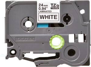 Cinta Brother TZE251 texto Negro fondo blanco Cinta Laminada Brother TZe-251 Negro sobre Blanco 24mm x 8m para Rotuladoras P-touch ORIGINAL