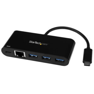 Tarjeta de red StarTech.com Adaptador Multipuertos USB-C de Red Ethernet con Hub de 3 Puertos USB 3.0 y