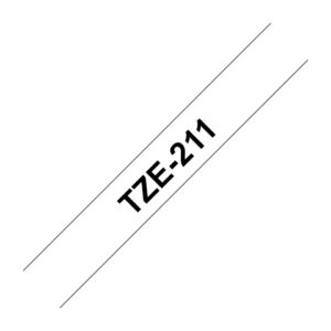 Cinta Brother TZE-211 Laminada Texto negro /Blanco ORIGINAL