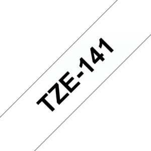Cinta Brother TZE141 Texto Negro Fondo Transparent