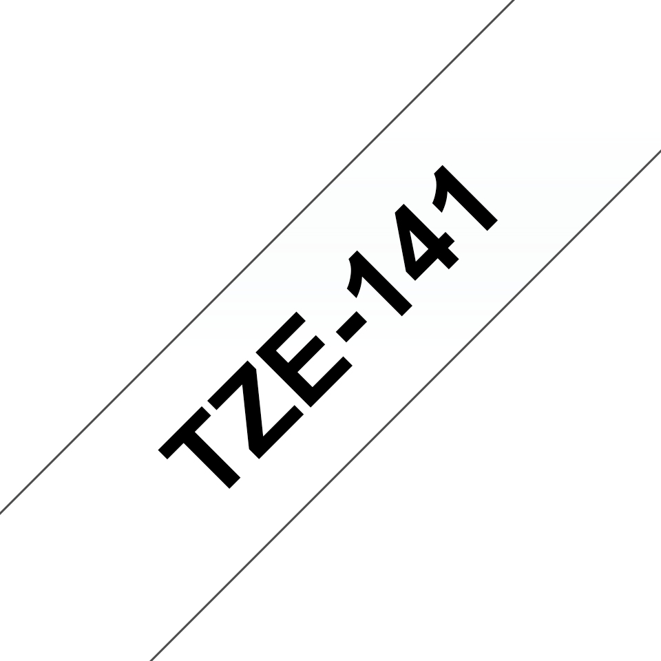 Cinta Brother TZE141 Texto Negro Fondo Transparent