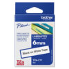 Cinta Brother TZE-211 Laminada Texto negro /Blanco ORIGINAL