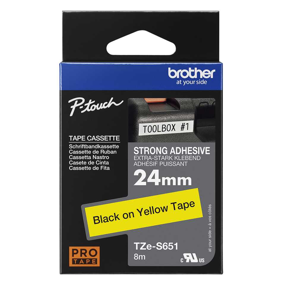 CINTA Brother TZeS651 Texto negro sobre amarillo. - Imagen 5
